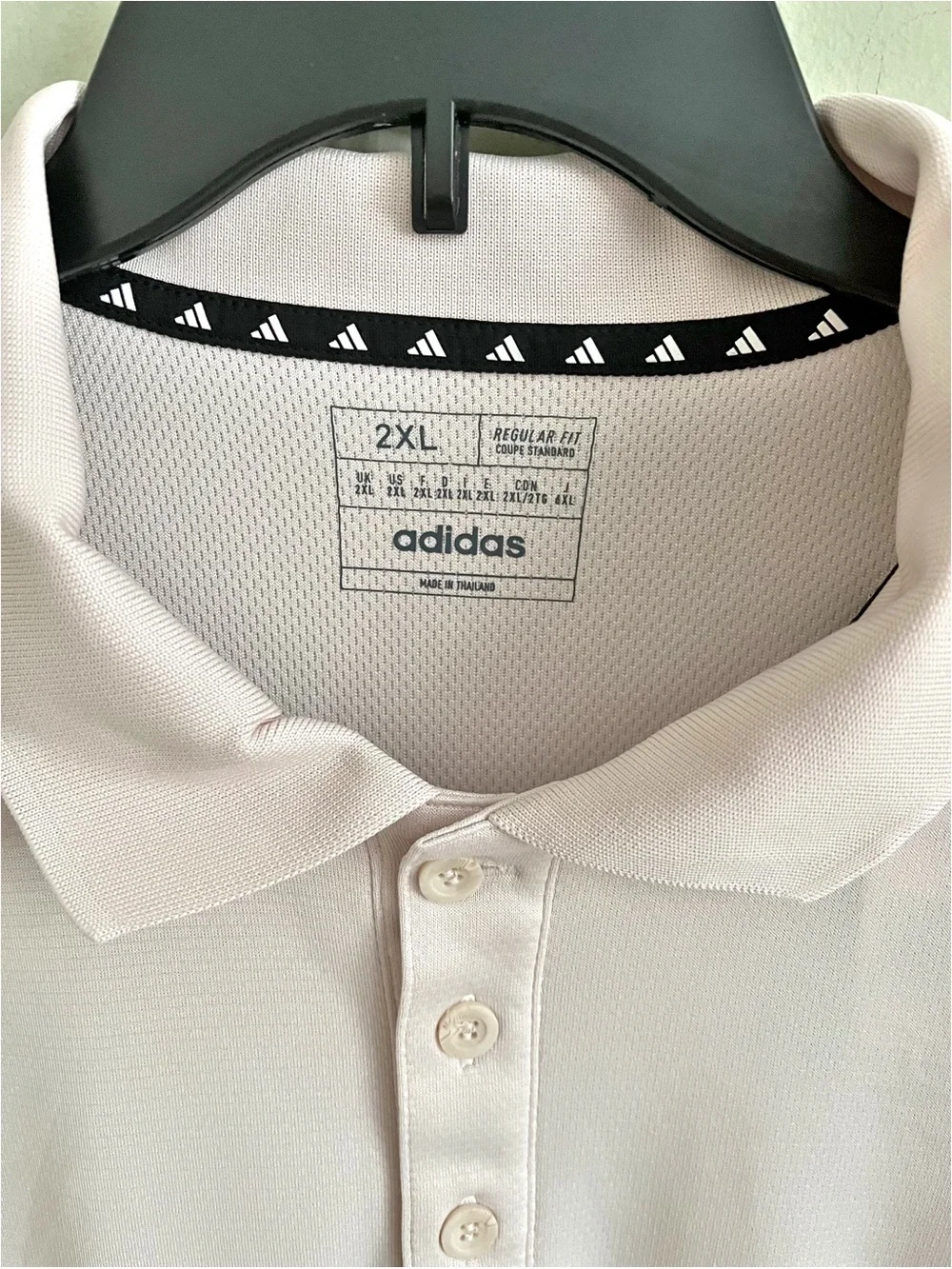 Adidas 2XL putty mauve polo shirt